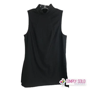 Trina Turk Women Skater Dress Black Stretch Mock Neck Sleeveless 2 NWT $198 - Picture 1 of 9