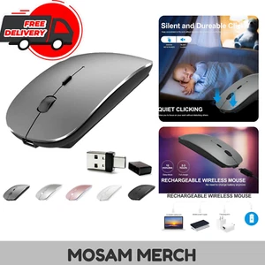 Rechargeable 4 Modes Bluetooth Mouse/Bluetooth 3.0/5.2+USB-2.4G/Type-C Bluetooth - Picture 1 of 8
