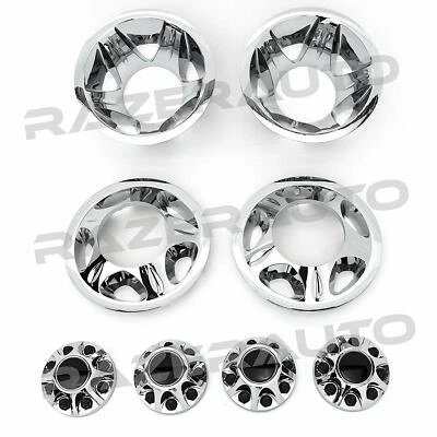08-10 Sierra+Silverado DUALMENTE Chrome 17" forro simulador de roda + tampa de tampas de centro - Imagem 1 de 4