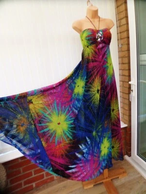 MATTHEW WILLIAMSON BUTTERFLY MULTI FIREWORKS CHIFFON HALTER MAXI DRESS TWICE 12 - Image 1 of 4