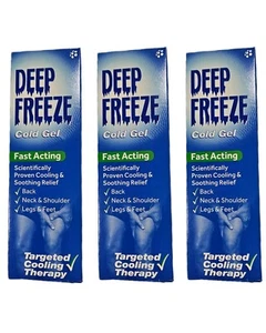 3x Deep Freeze Pain Relief 100g Tube Fast-Acting Cold Gel With Targeted Cooling - Picture 1 of 3