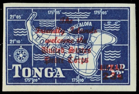 TONGA C34 (SG225) - Arrival of US Peace Corps "Map of Tongatapu" (pb39619) Cover