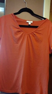 Fashion Bug Women's Large Orange V-neck Vintage T-shirt - Picture 1 of 4