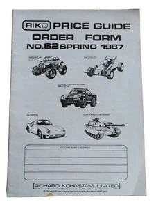 RIKO Price Guide Order Form No. 62. Spring 1987 Booklet. See photographs - Picture 1 of 12