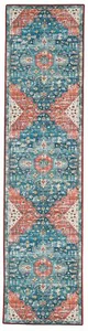 Linon Home Decor Products The Anywhere Washable Rug Beasley Teal & Rust 2' X ... - Picture 1 of 12