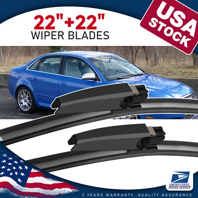 22"+22" Premium Rubber Beam Wiper Blades fit for 2002-2005 Audi Allroad Quattro - Imagem 1 de 4