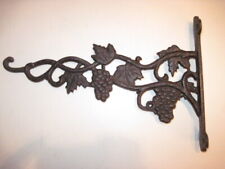 VINTAGE CAST IRON GRAPE VINE PLANT HOOK - PROJECTS FROM WALL 12" VERY GOOD COND!