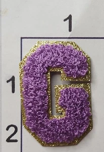 Letter "G" Patch PURPLE 2" CAPITAL Embroidered Chenille Iron on Alphabet - Picture 1 of 1