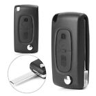 2-Button Flip Folding Remote Key Shell Case Cover For PEUGEOT 207 307 308 407