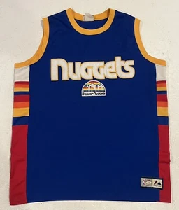 Denver Nuggets Jersey Rainbow Retro VTG Throwback NBA Hardwood Classics Majestic - Picture 1 of 8