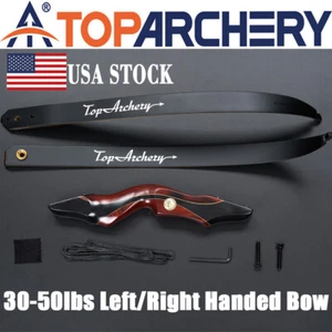 30-50lbs Archery 60" Takedown Wooden Recurve Bow Hunting Target Left/Right Hand - Picture 1 of 15