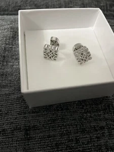 Loewe Anagram Studs Earrings Silver Plated - Picture 1 of 2