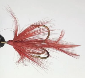 10 moscas - gancho de agudos mustad con cabeza roja cabeza sobre bronce 1/0 pluma roja - Imagen 1 de 1