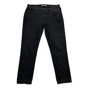 Levis Jeans 710 Super Skinny Black Denim Womens 32 x 26 Pockets Western Casual - Foto 1 di 8