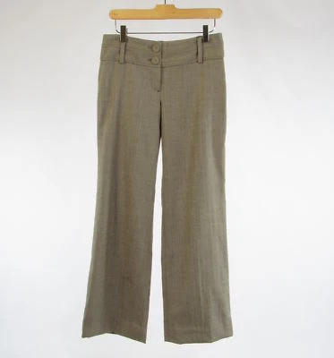 Gray silver herringbone wool blend ANN TAYLOR straight leg dress pants 0 - Image 1 of 4