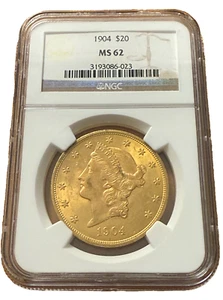 USA 1904 Gold 20 $ 20 Dollars NGC MS62 Double Eagle Liberty Head - Bild 1 von 2