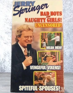 Vintage VHS Jerry Springer BAD BOYS AND NAUGHTY GIRLS 1998 Uncensored New Sealed - Picture 1 of 7