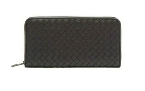 Cartera Bottega Veneta Intrecciato Cuero Cremallera Alrededor Negra Nueva en Caja - Imagen 1 de 6