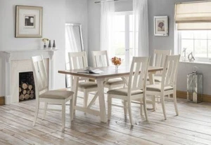 Julian Bowen Pembroke Oak and Ivory Base Rectangular Dining Table - Picture 1 of 6