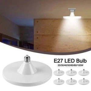 Cold White E27 LED Bulb 20-100W UFO Lamp for Home Kitchen Bedroom Garage - Picture 1 of 19