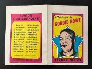 GORDIE HOWE 1971-72 O-PEE-CHEE / TOPPS BOOKLETS (FRENCH) 71-72 NO 23     75731 - Bild 1 von 2