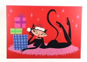 Freche & schöne sexy Retro Kätzchen Geschenke für Fiona Weihnachten FLUFF Grußkarte - Bild 1 von 3