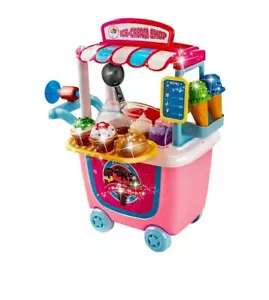 UNIH Pretend Playset Ice Cream Toddler Toys Store Cart for Kids Birthday Gift - Picture 1 of 8