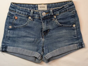 Hudson Girls Designer Light Blue Jean Shorts Cuffed Stretch-Size 10 - Picture 1 of 10