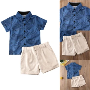 Toddler Baby Girls Boys Summer Tracksuit T-Shirt Tops Shorts Outfit Clothes Set - Picture 1 of 8