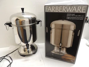 FARBERWARE Electric 18-55 Cup Percolator Stainless Steel COFFEE URN - 155C - Foto 1 di 14