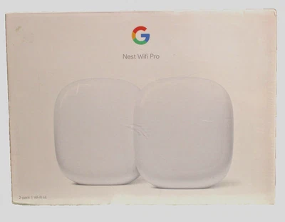 Google Nest Wifi Pro Wi-Fi 6E Router Mesh System Snow 2-Pack NEW SEALED - Image 1 of 4