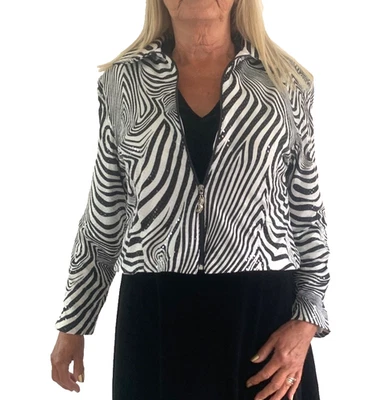 Chaqueta Joseph Ribkoff con lentejuelas cebra para mujer talla 16 Foto 1 de 4