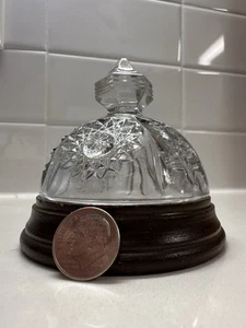 Enesco Glass Dome on Wood Base Taiwan Small Display Cloche ~3.5 - Picture 1 of 8