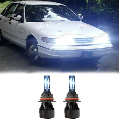 Lâmpadas de farol LED feixe Hi/Lo para Ford Crown Victoria 1998-2011 9007 HB5 6000K - Imagem 1 de 4