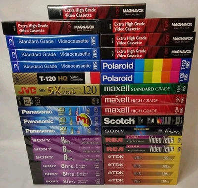 33 пустые видеокассеты различные 3 упаковки 2 упаковки и одиночные Sony Maxell TDK Panasonic - Изображение 1 из 4