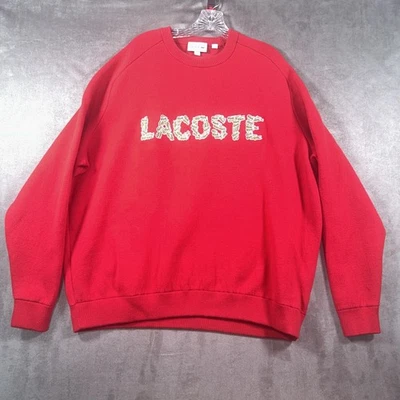 Sudadera Lacoste Alligator Spellout Hombres Rojo Suéter Pullover FR 9 4XL * Foto 1 de 4
