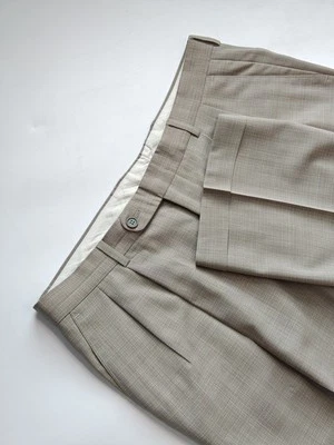 🇮🇹 Linea Naturale Zignone Men's 36x33 Olive Pleated Dress Pants Made In Italy  - Image 1 of 4