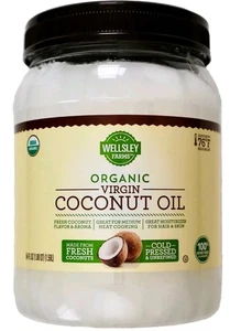 Wellsley Farms Virgin Coconut Oil Cold-Pressed 100% USDA Organic, 54 FL OZ - Picture 1 of 3