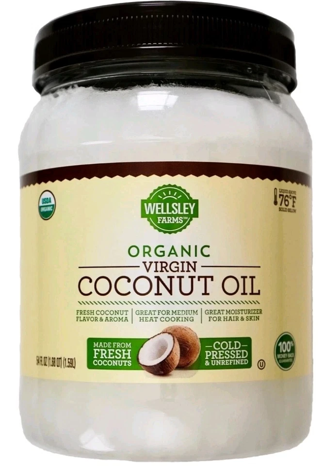 Wellsley Farms Virgin Coconut Oil Cold-Pressed 100% USDA Organic, 54 FL OZ - Image 1 of 3