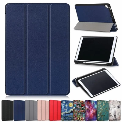 Folio Tri-Fold Stand Leather Auto Smart Pencil Holder Case Cover For Apple iPad - Image 1 of 4