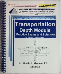 Transportation Depth Practice Exams and Solutions Shahin Mansour (2015, Spiral) - Foto 1 di 1