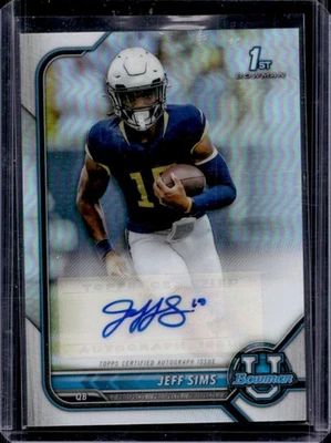 2021 Bowman University Jeff SIms Chrome Auto 1st #BCPA-JS - Image 1 of 2