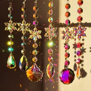 Crystal Sun Catcher Garden Ornament Car Pendant Window Hanging Decor - Picture 1 of 9
