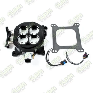 Clean Injection CNC Billet 1000 CFM 1.75" Core 4-Barrel 4150 Throttle Body Black - Picture 1 of 5