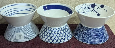 Set of 6 Royal Doulton Pacific Cereal / All Purpose Bowls Blue & White London - Image 1 of 4