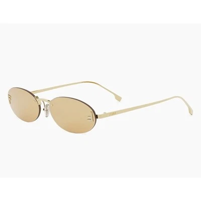 Óculos de Sol Feminino FENDI First FE4075US 30L Cristal Brilhante Endura Dourado Espelho Marrom - Imagem 1 de 4