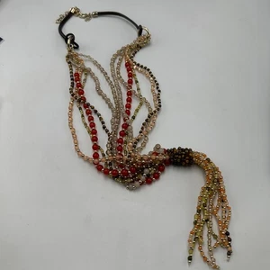 Chicos Kalani Collar Cuentas Borla Colgante Multicolor Boho Grueso 44" - Imagen 1 de 11