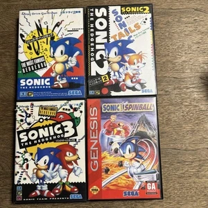 Sega Mega Drive Sonic The Hedgehog 1 2 3 Spinball Lot Japan Import Console Game - Picture 1 of 7