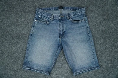 Pantalones Cortos de Denim H&M Para Hombres 31 Jean Informales Dobladillo Crudo Envejecido Clásico Verano Foto 1 de 4