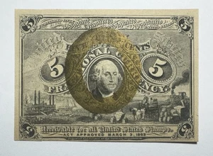 5 Cent US Fractional Currency, 2nd. Series Fr. 1232 - Picture 1 of 3